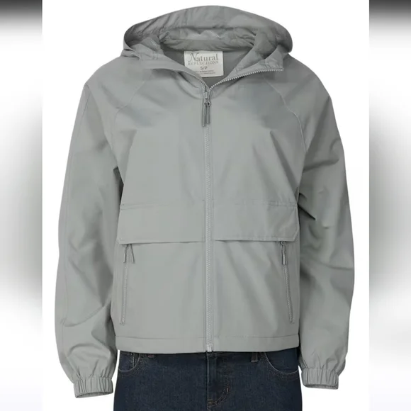 Natural Reflections Landscape Windbreaker Rain Jacket Size XL Light Grey Outdoor - Picture 1 of 14